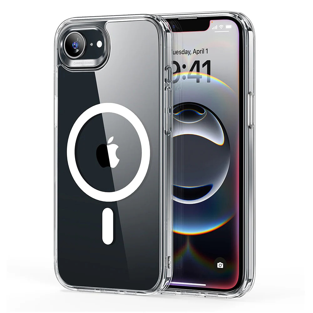 ESR Classic Hybrid HaloLock pro iPhone 16e průhledný