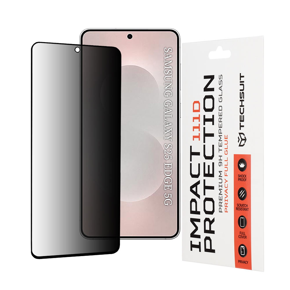Ochranné sklo Techsuit 111D Privacy Full Glue pro Samsung Galaxy S25 Edge černé