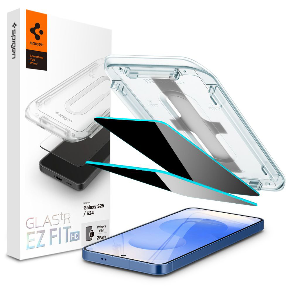 Spigen Glas.tR EZ-FIT HD (2 balení) Samsung Galaxy S24 S25 Ochrana soukromí