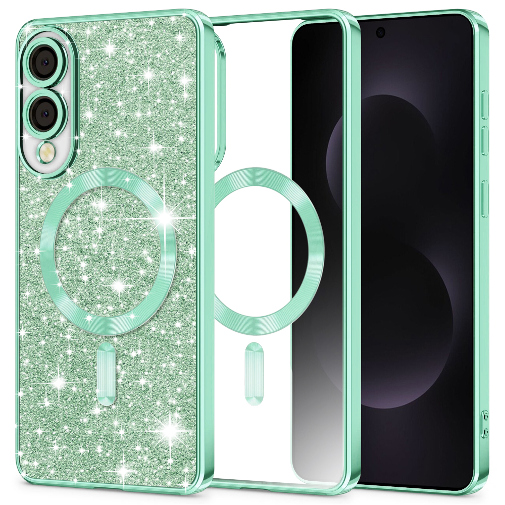 Techsuit Luxury Glitter MagSafe pro Samsung Galaxy S25 Edge světle zelená