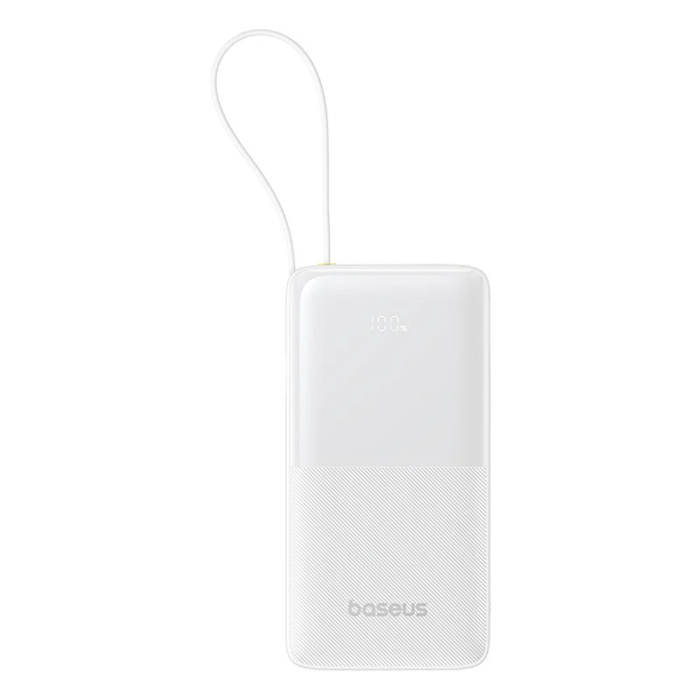 Baseus Power Bank Bipow 2 s vestavěným USB-C kabelem 10000mAh 20W bílá
