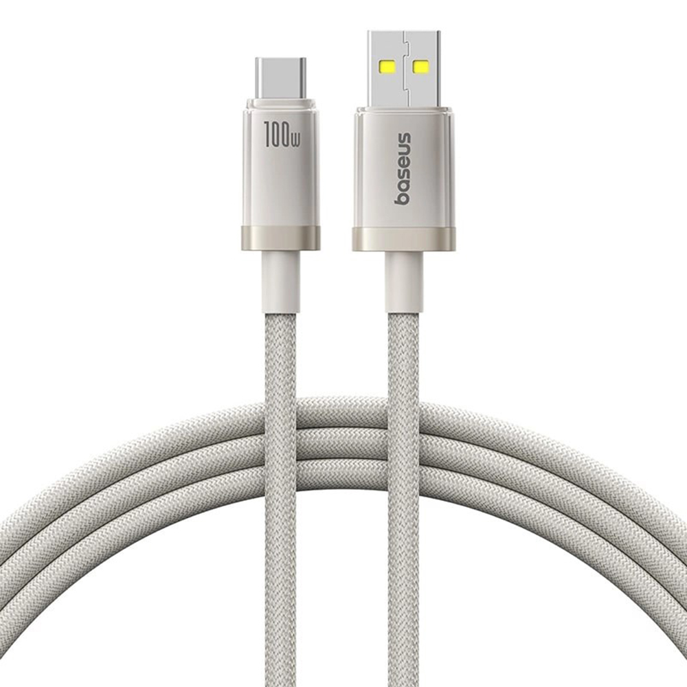 Baseus Data Cable Titanium USB na Type-C 100W Rychlé nabíjení 1m Stříbrná