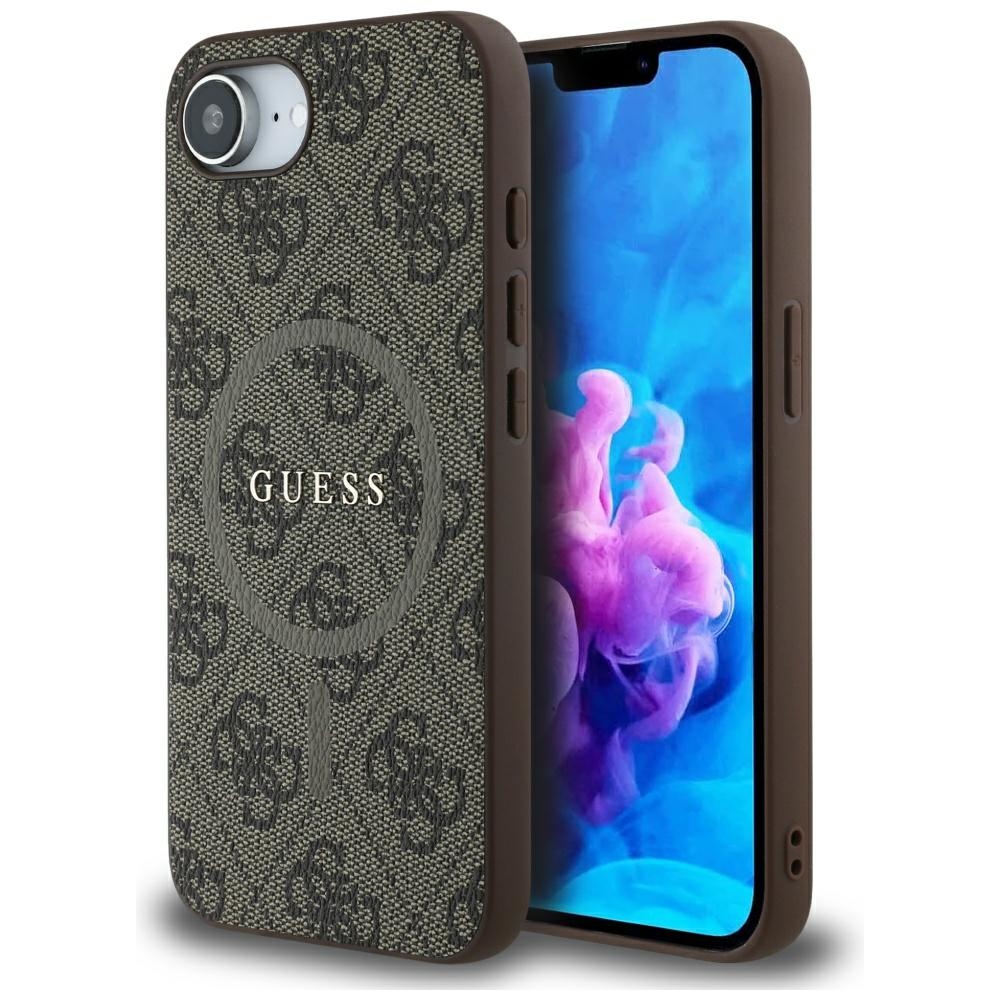 Guess 4G Ring Classic Logo MagSafe iPhone 16e hnědý