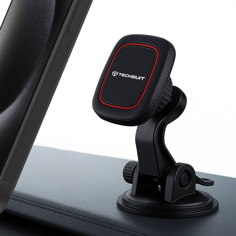 Techsuit Car Holder MagGrip S6 na palubní desku magnetický úchyt černá červená
