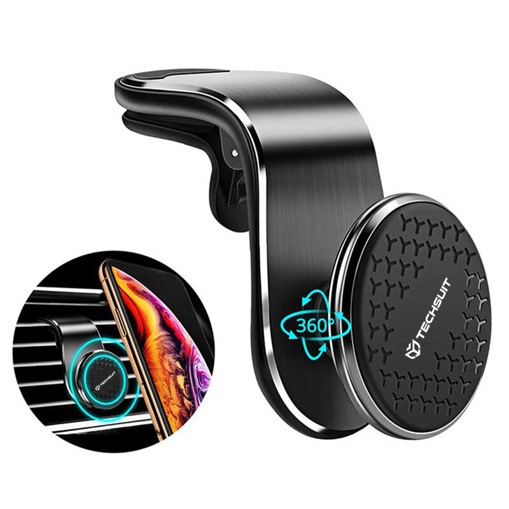 Techsuit Car Holder AirGrip (S8) vodopádový tvar magnetický úchyt černá stříbrná