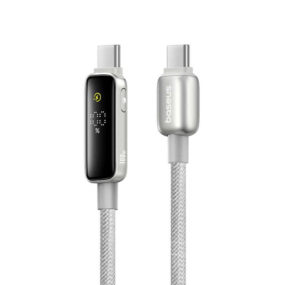 Baseus Data Cable Vipow Type-C Rychlé Nabíjení Displej Režim Spánku 100W 2m Galaxy Přírodní Titan