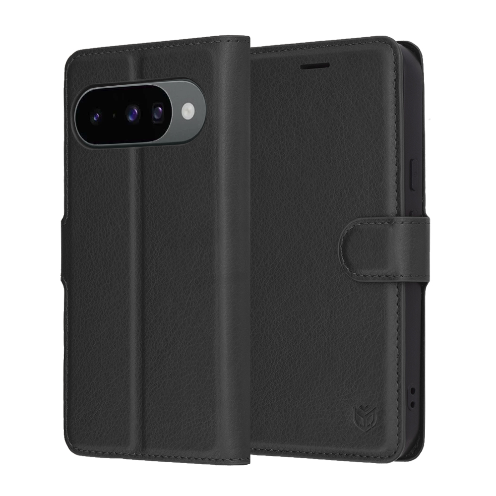 Pouzdro Techsuit z kůže pro Google Pixel 10 / 10 Pro černé