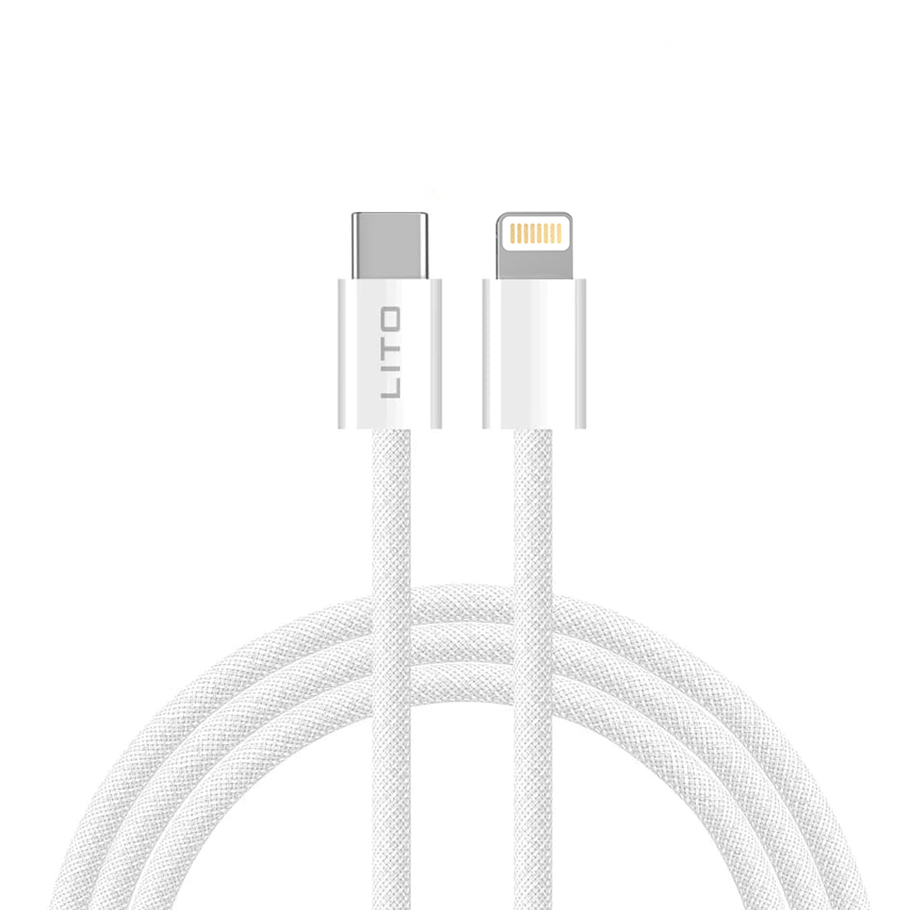 Lito Data Cable LD04CL Type-C na Lightning Rychlé nabíjení 27W 1m Bílá