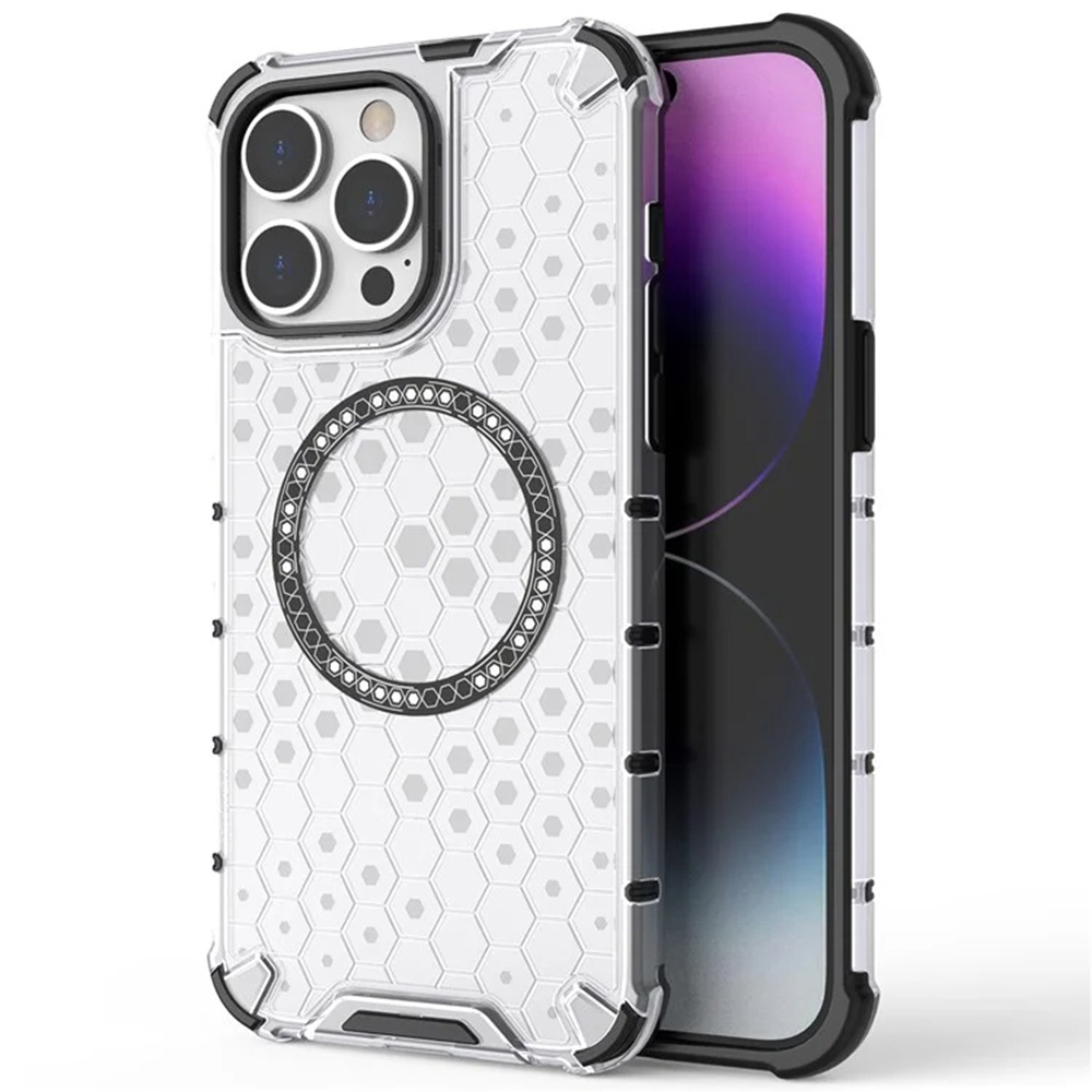 Techsuit HoneyComb Shield MagSafe pro iPhone 14 Pro bílý