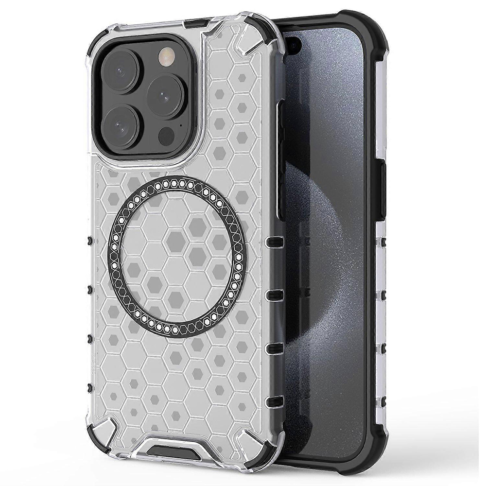 Techsuit HoneyComb Shield MagSafe pro iPhone 15 Pro bílý