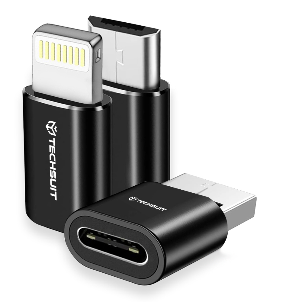 Techsuit 3 pack Premium OTG Adapter TriFlashX A19 černý