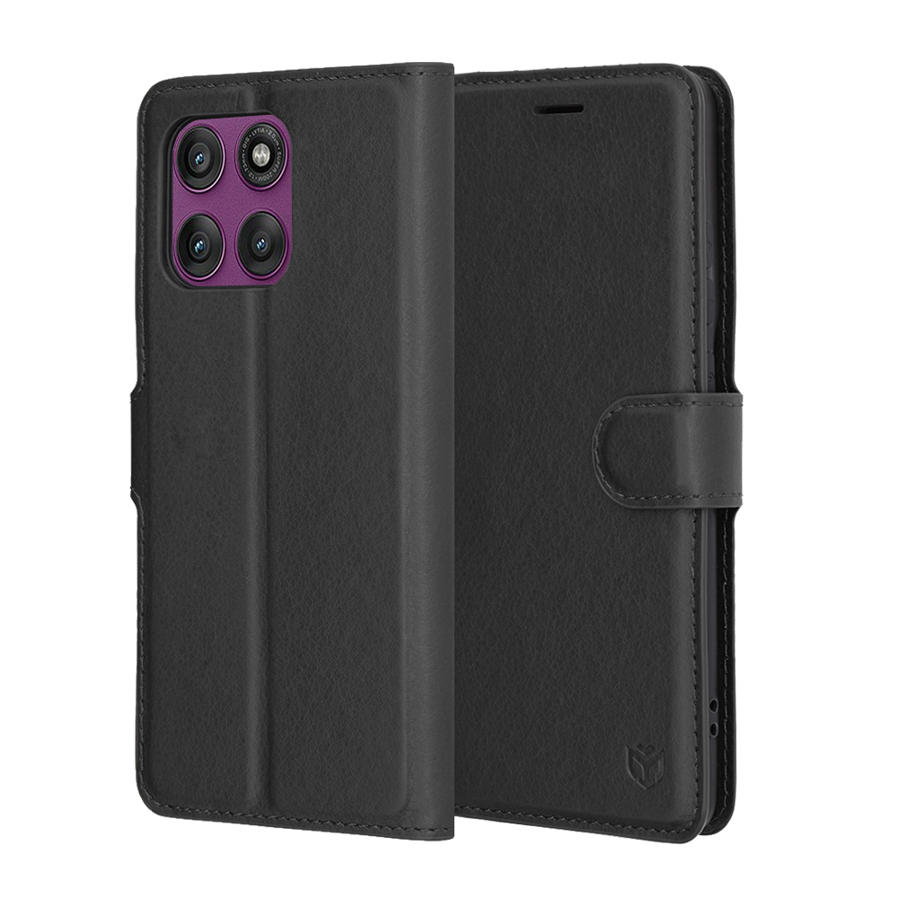 Pouzdro Techsuit Leather Folio pro Motorola Edge 60 Pro černé