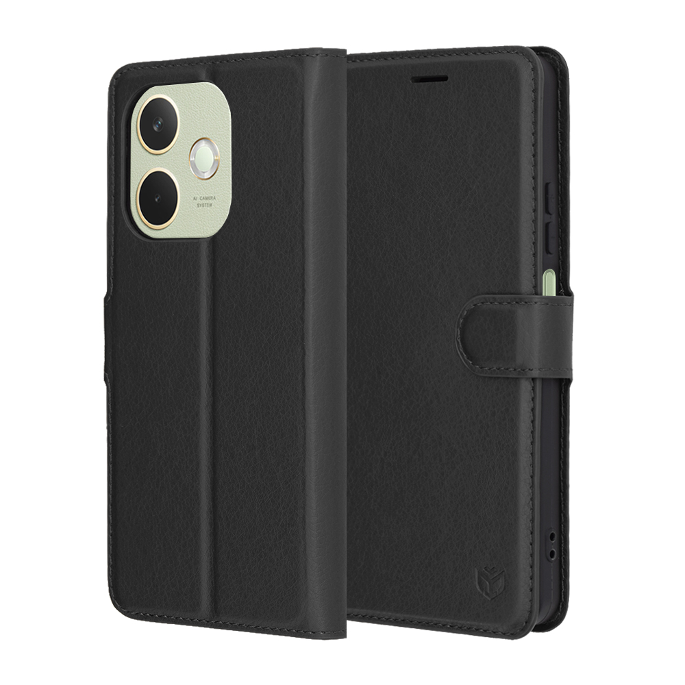 Pouzdro Techsuit kožené pro Oppo A5 Pro 4G A5 Pro 5G černé