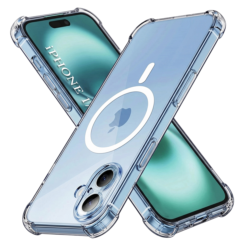 Techsuit Shockproof průhledný silikonový MagSafe iPhone 17 průhledný