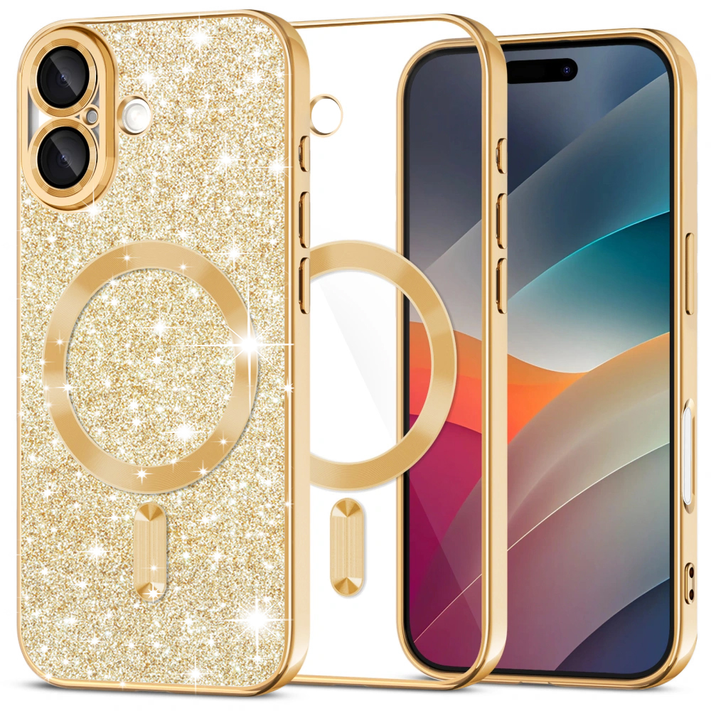 Techsuit Luxury Glitter MagSafe pro iPhone 17 zlatý