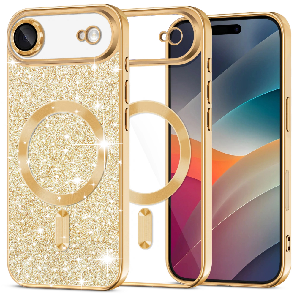 Techsuit Luxury Glitter MagSafe pro iPhone 17 Air zlatý