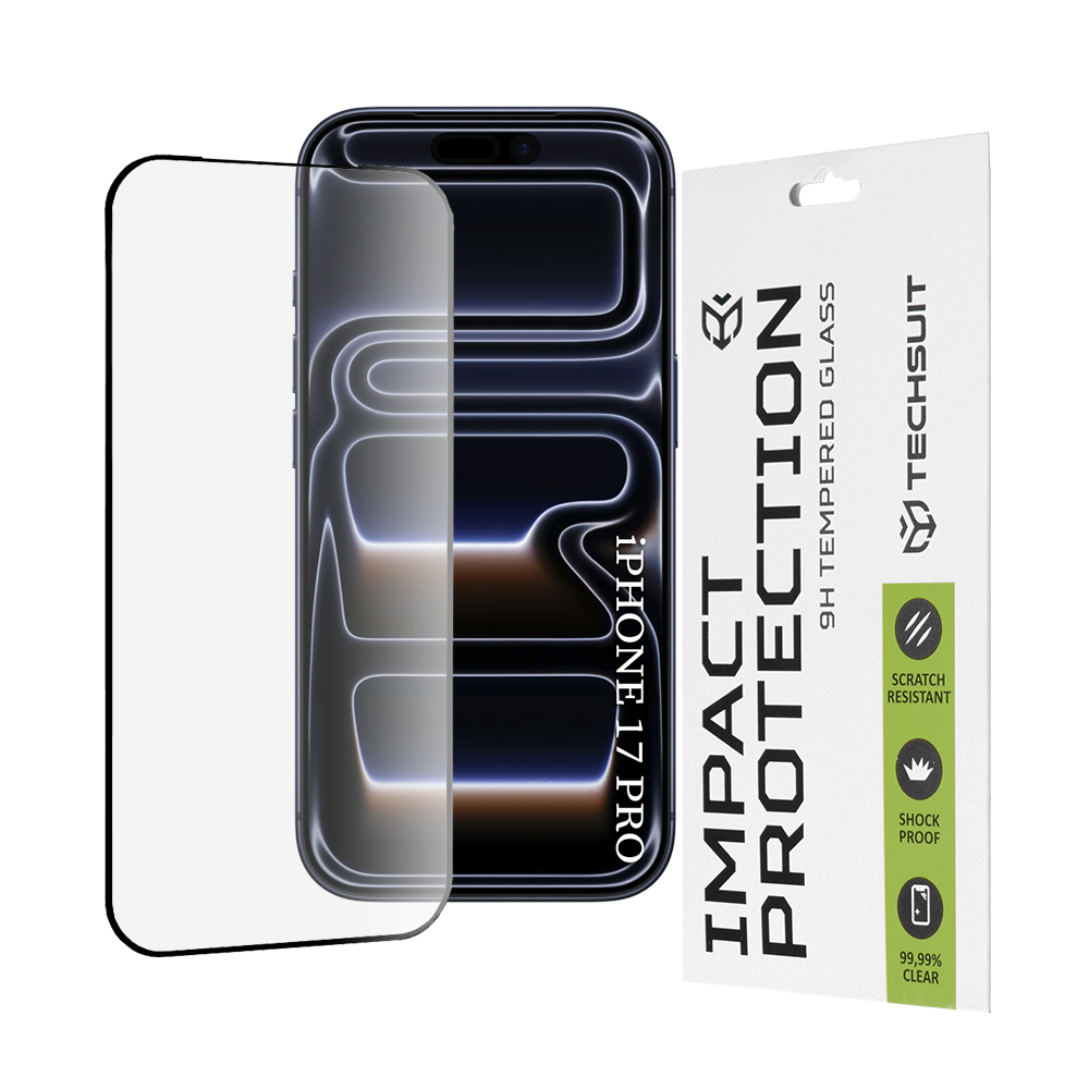 Ochranné sklo Techsuit 111D pro iPhone 17 Pro-18 Pro černé