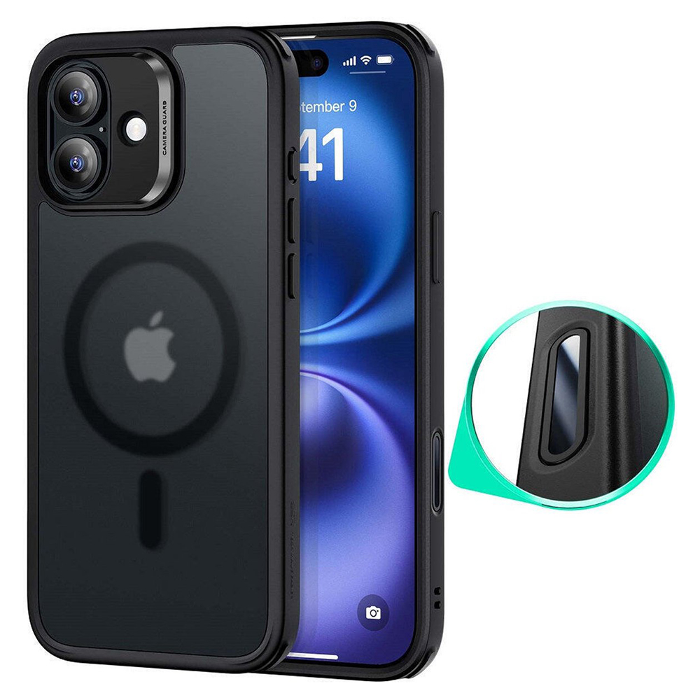 ESR Classic Hybrid HaloLock pro iPhone 16 v matné černé