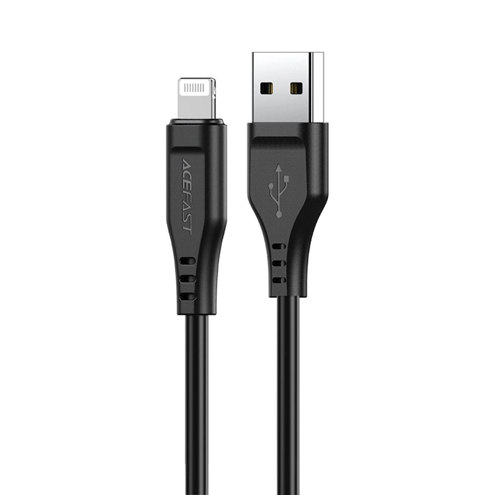 Acefast Datový kabel C3-02 USB na Lightning 2.4A 480Mbps MFi 1.2m černý