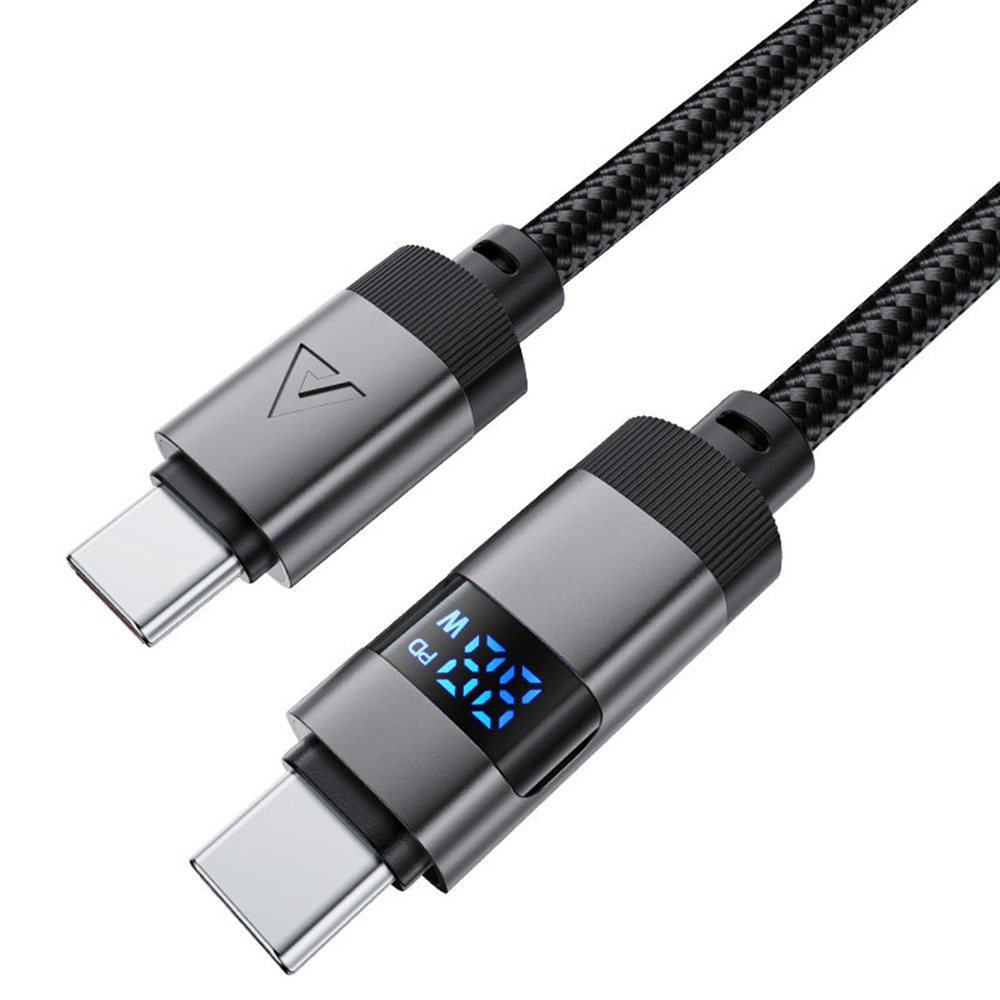 Acefast Data Cable C15-03 s digitálním displejem rychlé nabíjení Type-C 1.2m černá