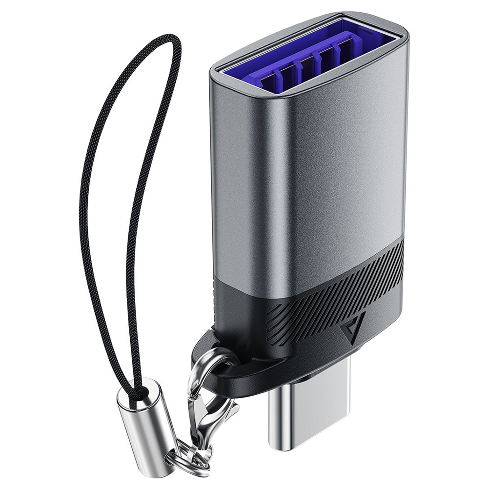 Acefast Adaptér J7 s funkcí OTG USB na Type-C 10Gbps Rychlé nabíjení Kovově šedá