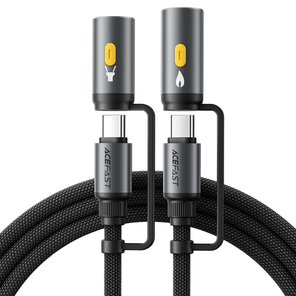 Acefast Data Cable J4 Multifunkční Rychlonabíjecí Type-C LED Světlo Type-C Černý