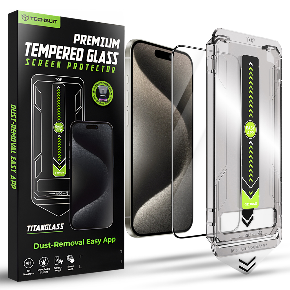Techsuit TitanGlass FullCover pro iPhone 15 Pro Max černý