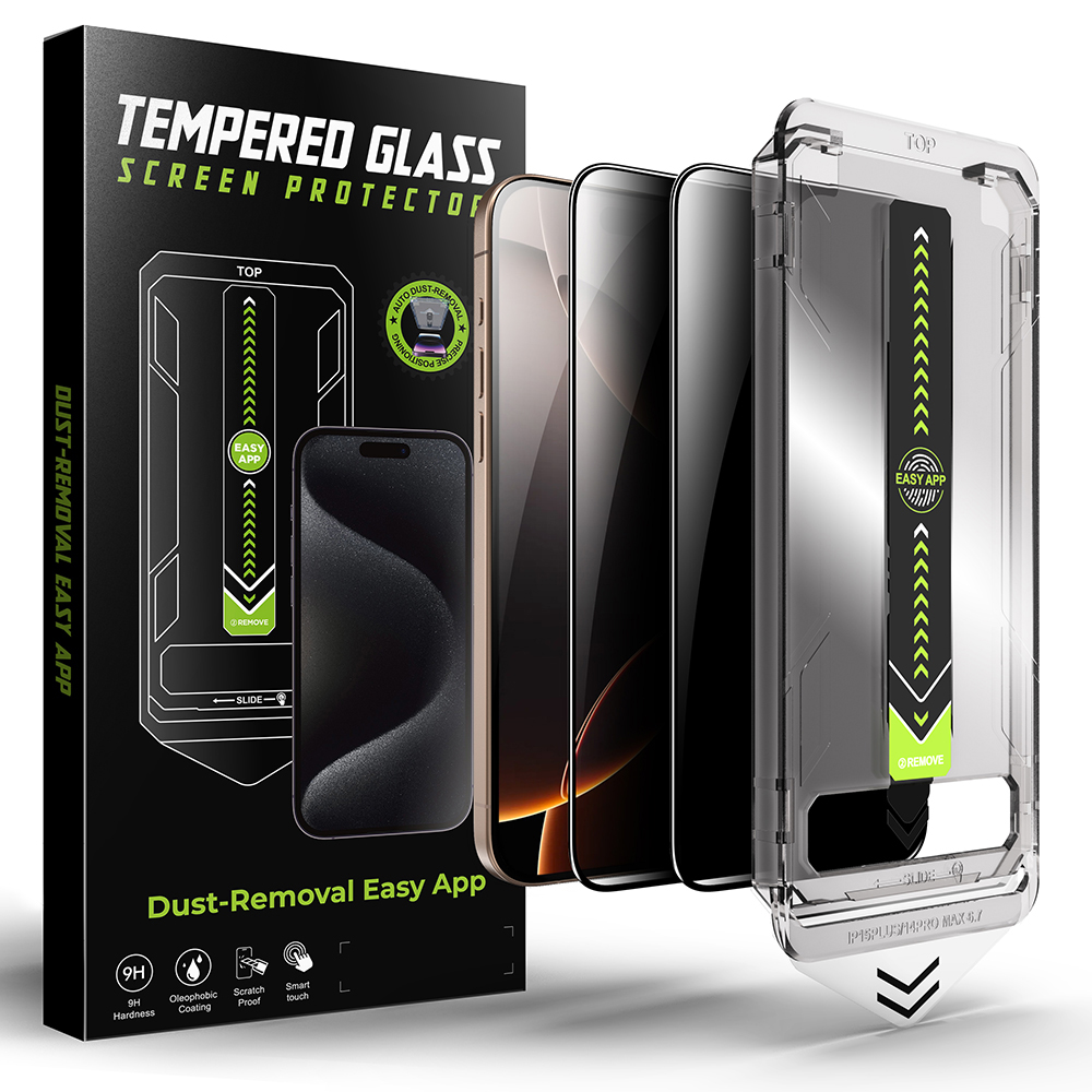 Techsuit TitanGlass FullCover 2 ks iPhone 13 13 Pro 14 16e Privacy černá