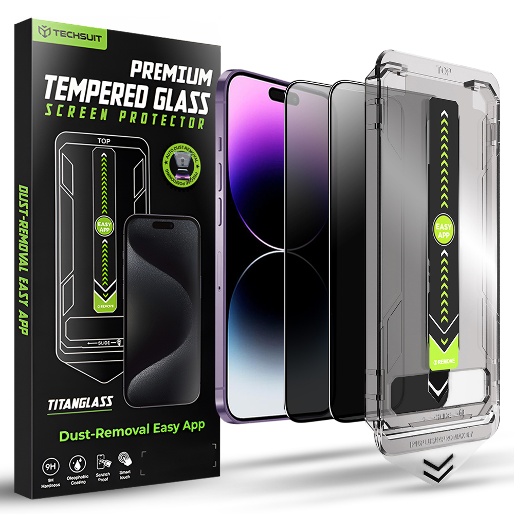 Techsuit TitanGlass FullCover (2 ks) iPhone 14 Pro Max soukromí
