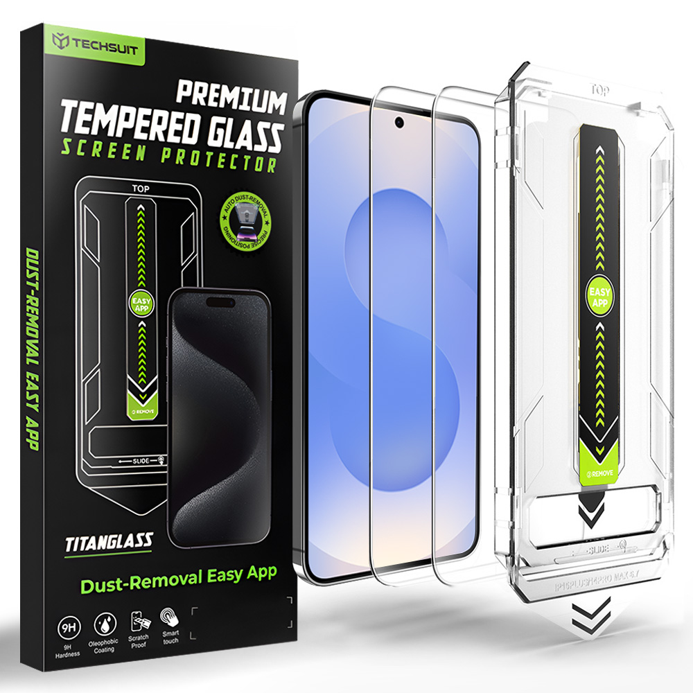 Techsuit TitanGlass CrystalHD (2 ks) pro Samsung Galaxy S25/S24 průhledný