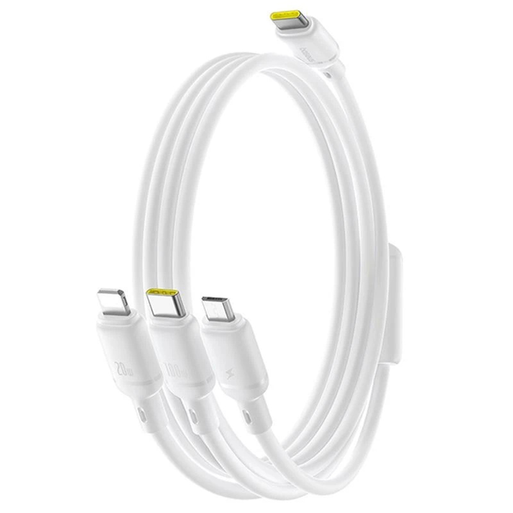 Baseus Data Cable Silky 100W 1.5m Moon White Rychlé nabíjení Type-C Micro-USB Lightning USB-C