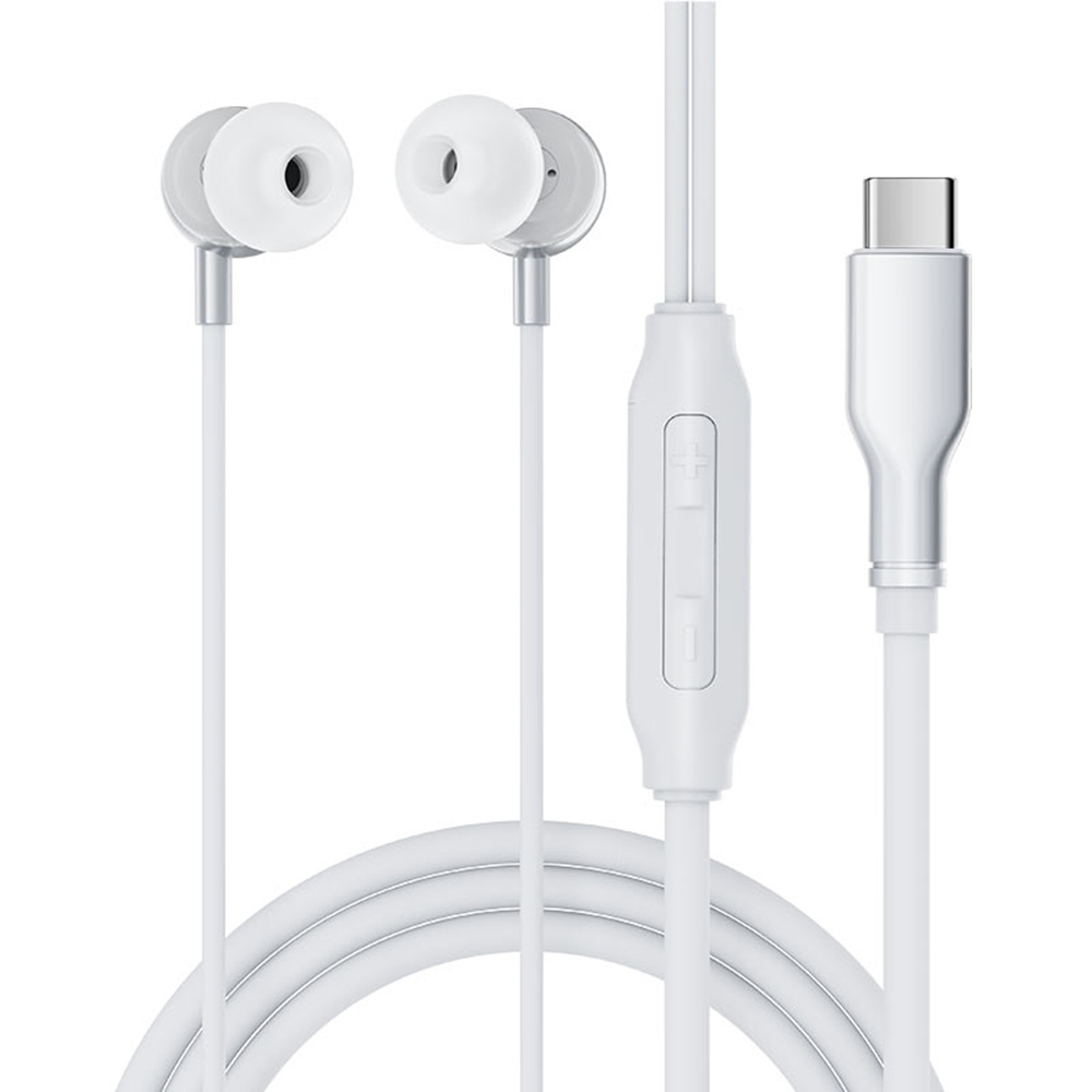 Acefast Wired Earphones L8 šedá s mikrofonem a ovládáním 1.2m Type-C