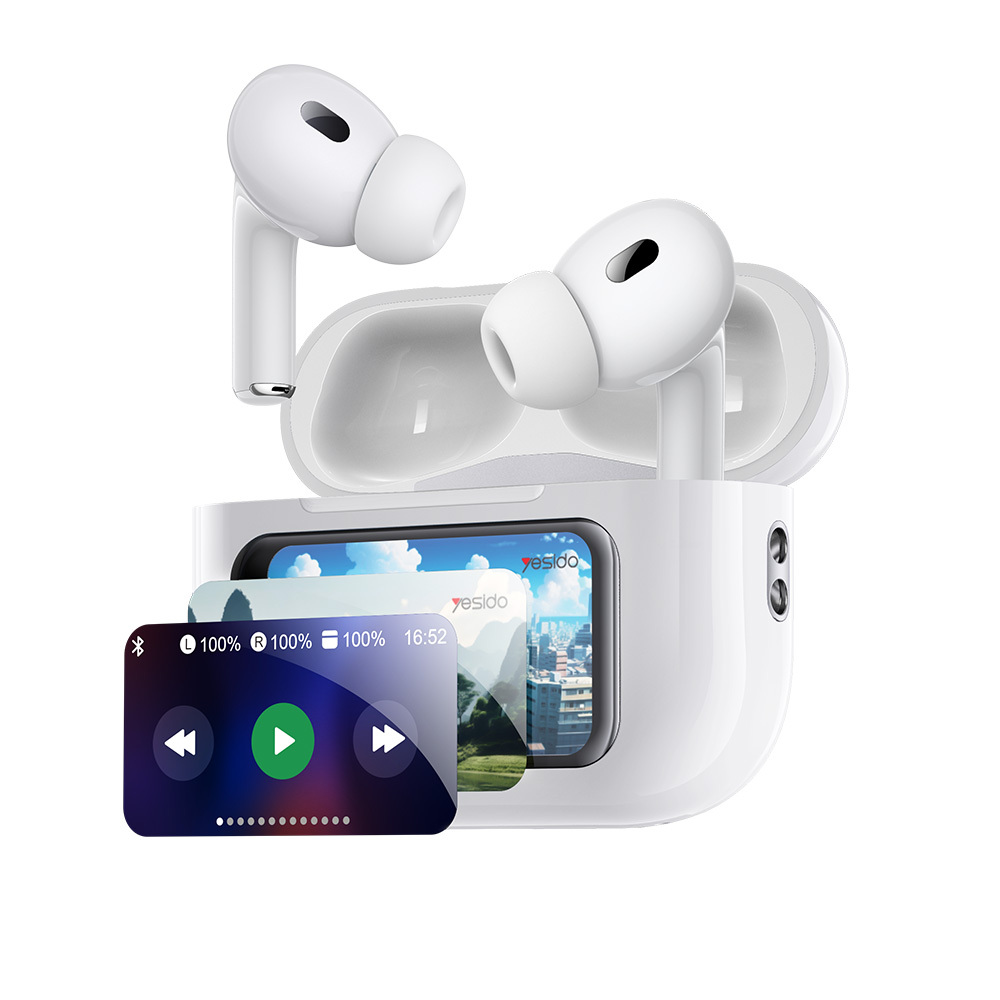 Yesido Wireless Earbuds TWS29 s LCD displejem mikrofonem Bluetooth bílá