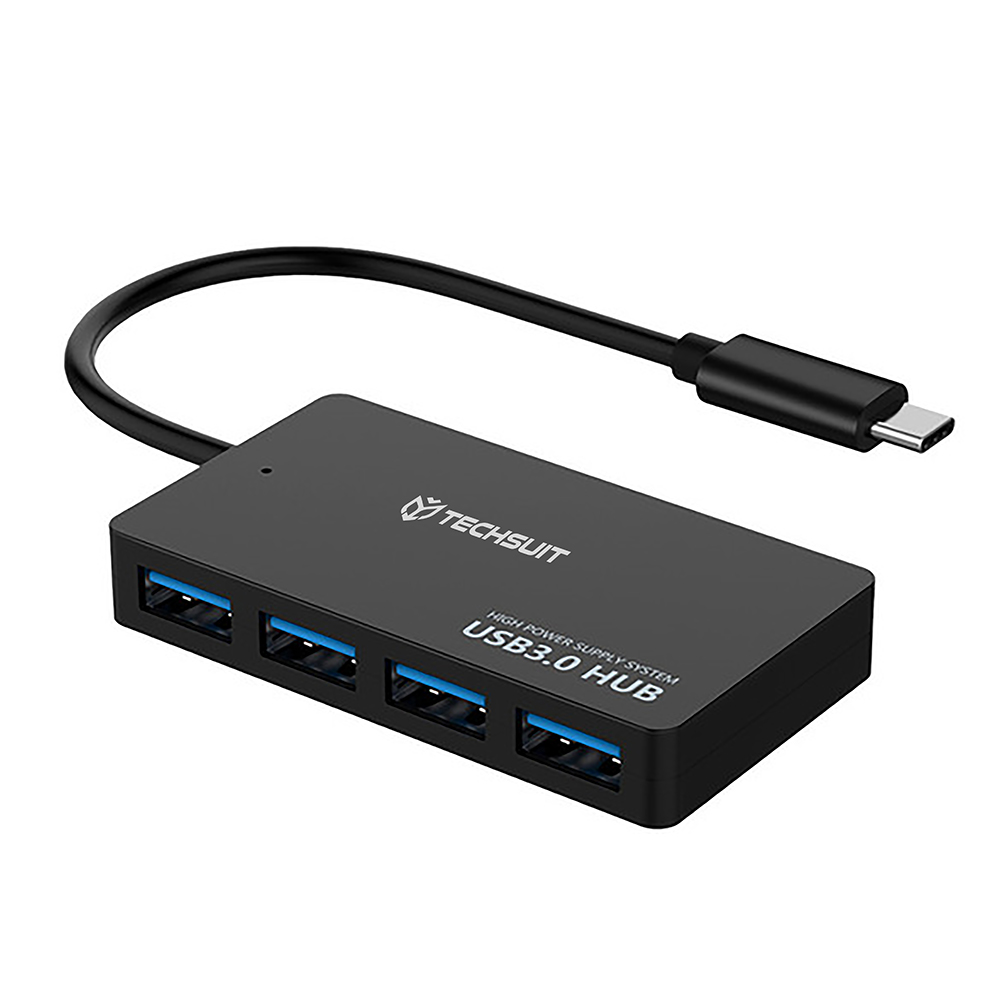 Techsuit Docking Station QuantumNode 4 v 1 H16 USB-C na 4x USB 3.0 ABS černá