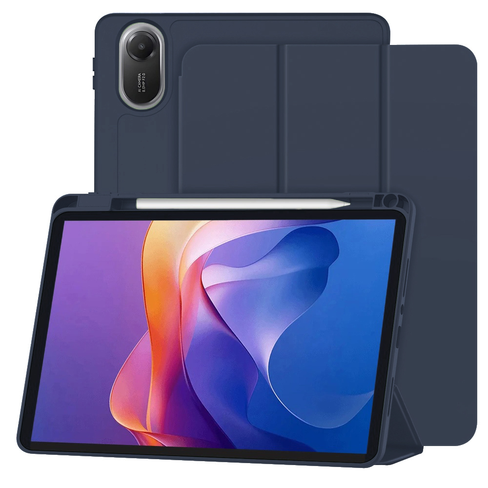 Pouzdro Techsuit Flex Trifold s držákem na tužku pro Xiaomi Redmi Pad 2 tmavě modré