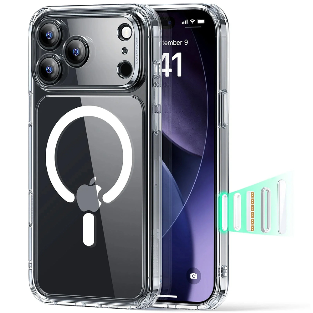 ESR Classic Hybrid HaloLock pro iPhone 17 Pro Max průhledný