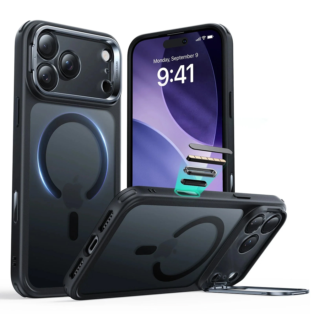 ESR Classic Hybrid HaloLock Kickstand pro iPhone 17 Pro Max v matné černé