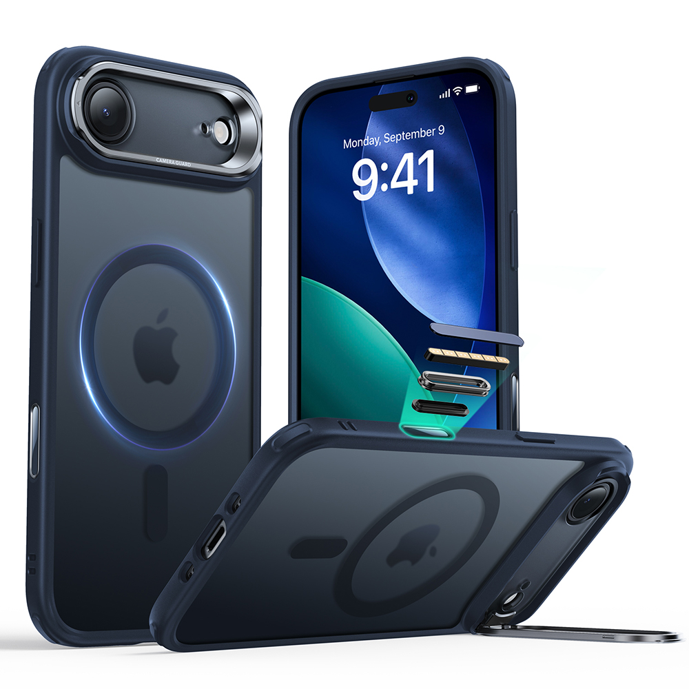 ESR Classic Hybrid HaloLock Kickstand pro iPhone 17 Air v matné modré