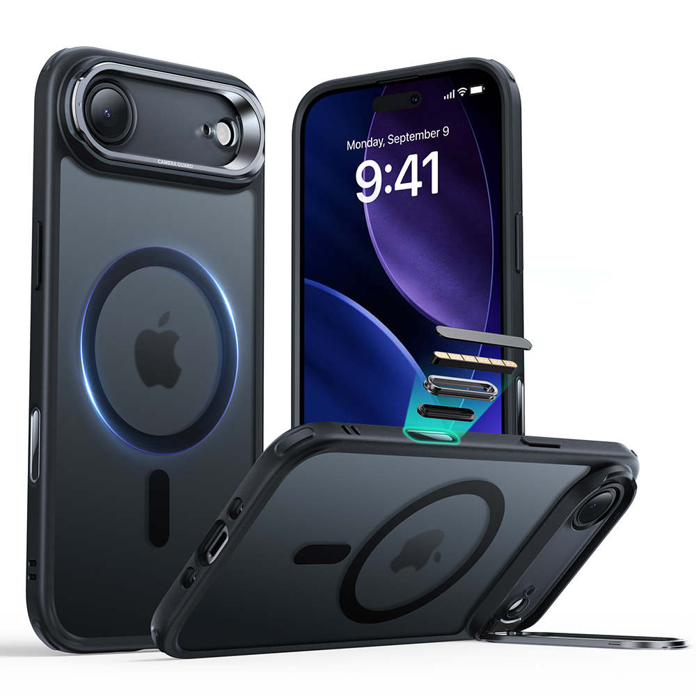 ESR Classic Hybrid HaloLock Kickstand pro iPhone 17 Air v matné černé