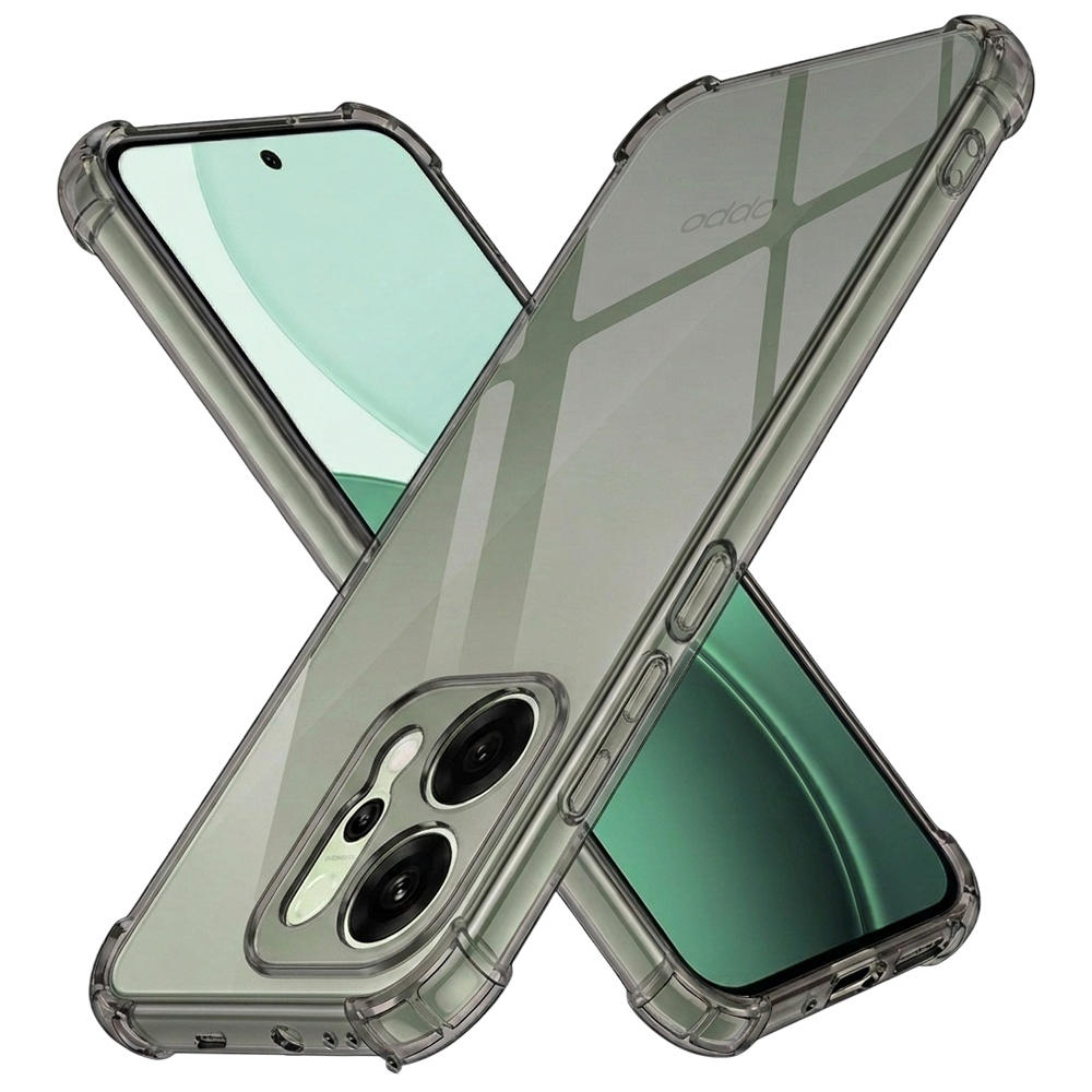 Techsuit Shockproof průhledný silikon Oppo Reno14 kouřově černý