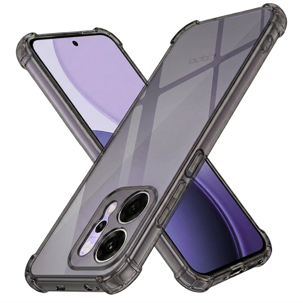Techsuit Shockproof průhledný silikon Oppo Reno14 Pro kouřově černá