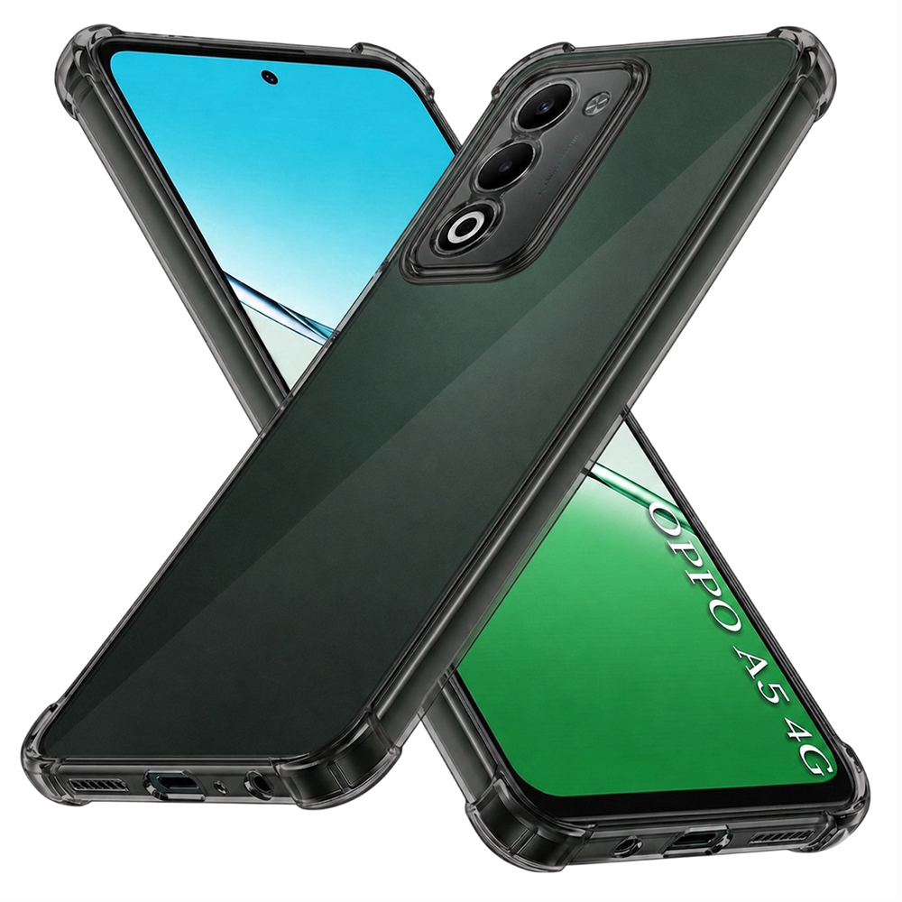 Techsuit Shockproof průhledný silikon Oppo A5 4G A5 5G kouřově černý