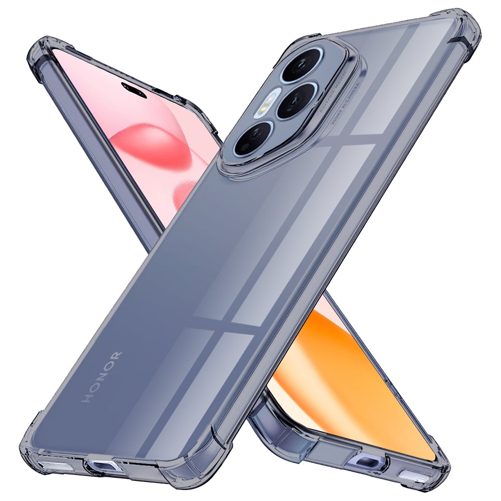 Techsuit Shockproof průhledný silikon Honor 400 Pro kouřově černý
