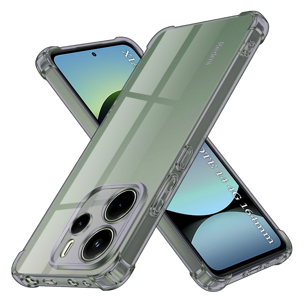 Techsuit Shockproof průhledný silikon Xiaomi Redmi Note 14 4G černý kouřový