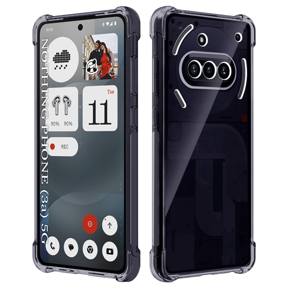 Techsuit Shockproof průhledný silikon Nothing Phone (3a) kouřově černý