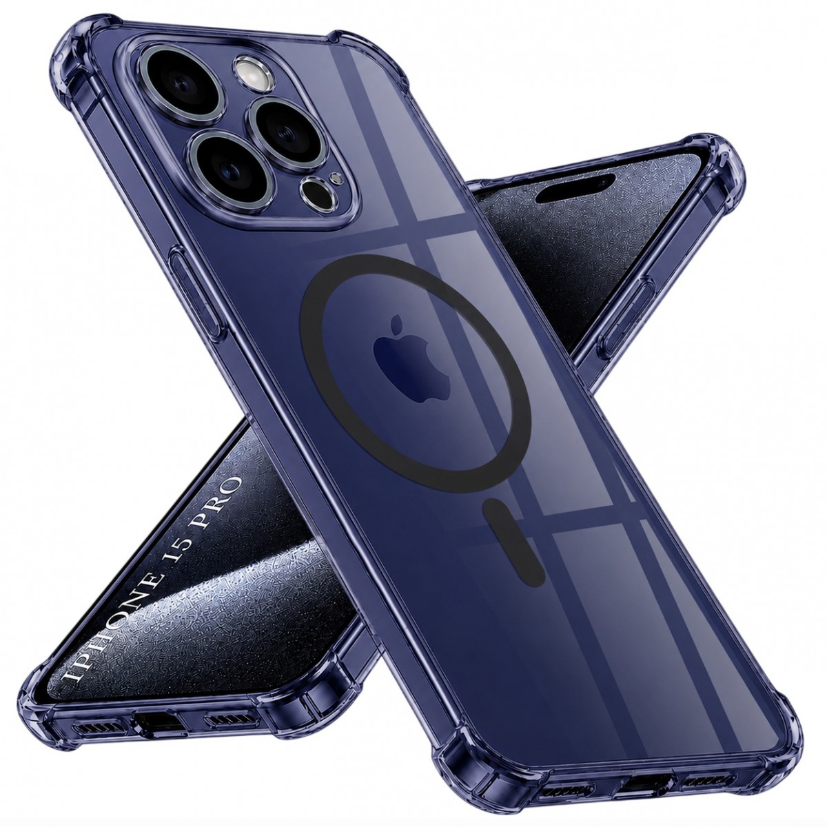 Techsuit Shockproof průhledný silikon MagSafe iPhone 15 Pro kouřově černá