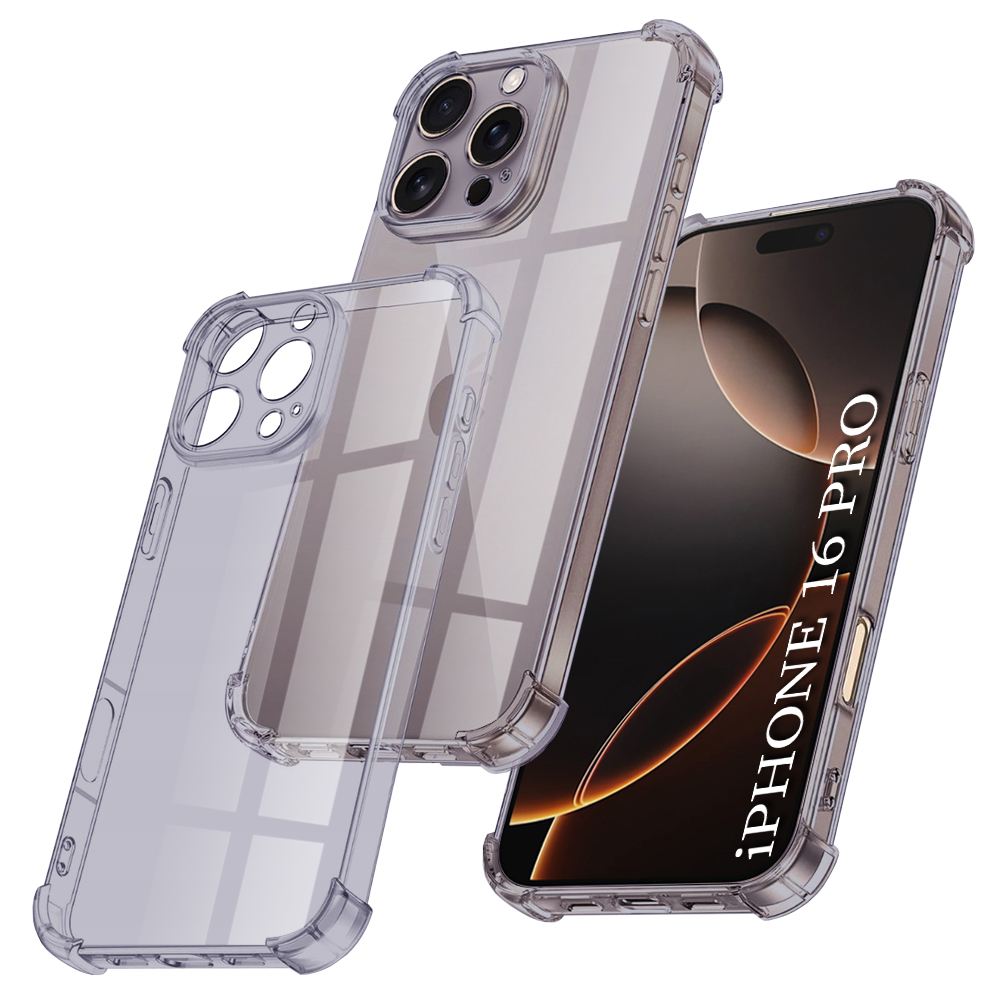 Techsuit Shockproof průhledný silikon iPhone 16 Pro kouřově černý