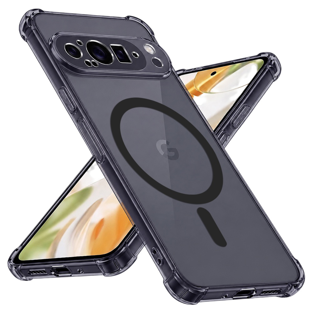 Techsuit Shockproof průhledný silikonový MagSafe Google Pixel 9 Pro XL kouřově černý