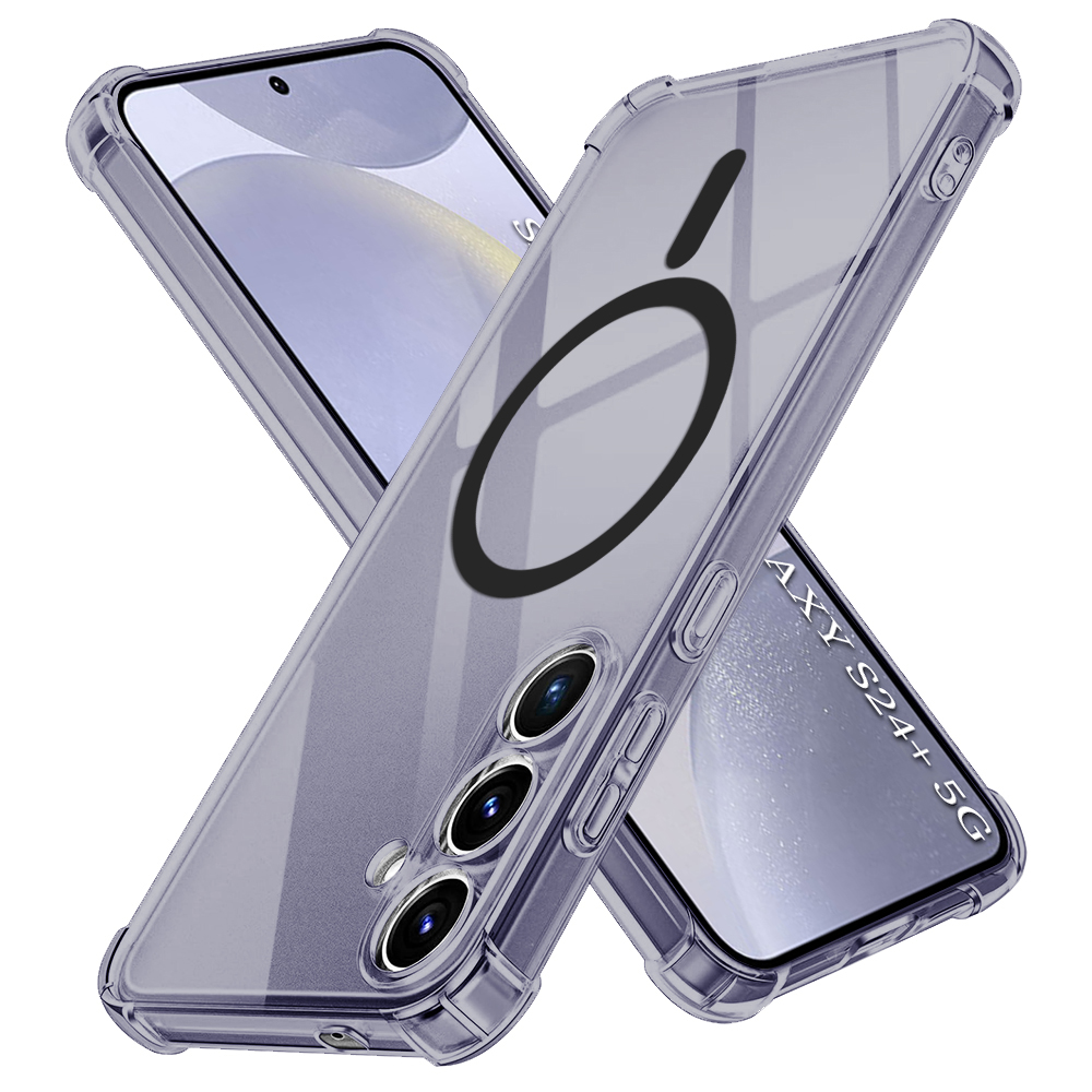 Techsuit Shockproof průhledný silikon MagSafe Samsung Galaxy S24 Plus kouřově černá