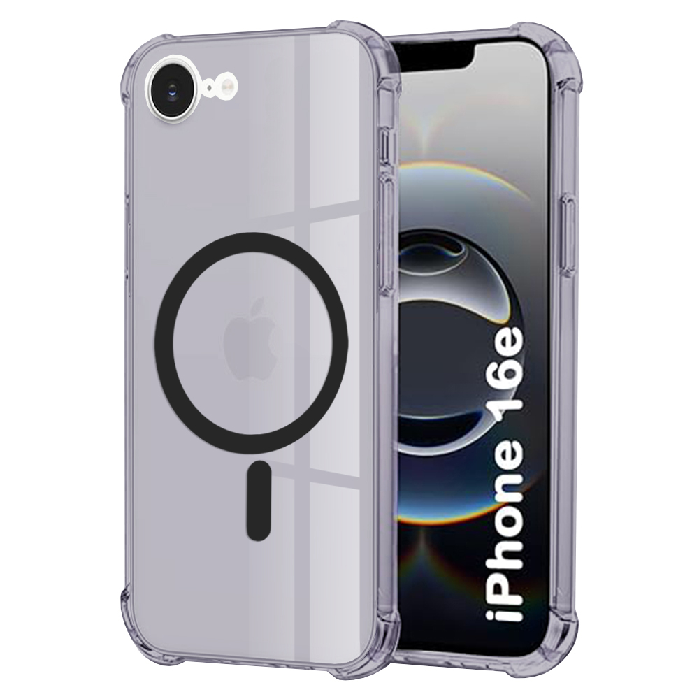 Techsuit Shockproof průhledný silikon MagSafe iPhone 16e kouřově černý